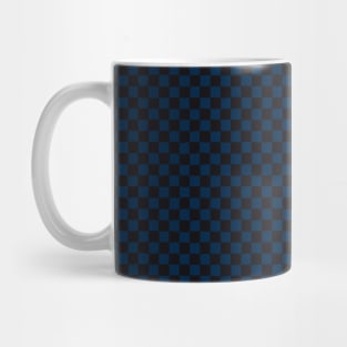 Wonky Checkerboard, Black and Blue Mug